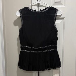 MOTF Black Pleated Sleeveless Blouse
